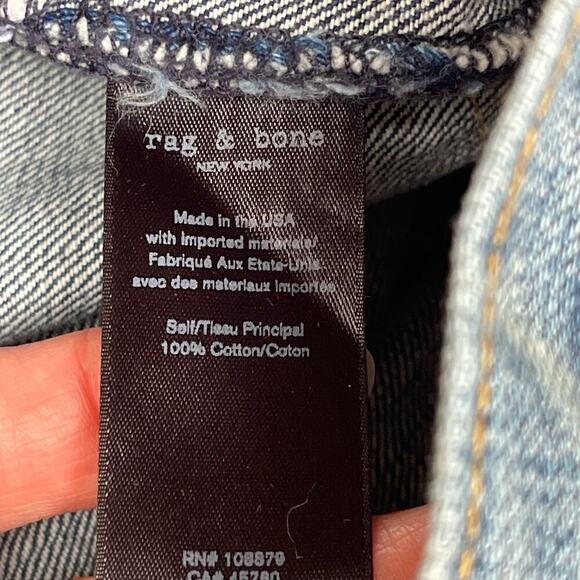 Rag & Bone Women's High Waisted Straight Leg Distressed Jeans Size 27 - Picture 8 of 9